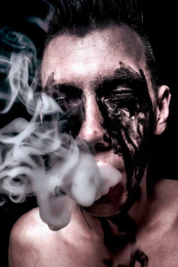 vape smoke male portrait creepy